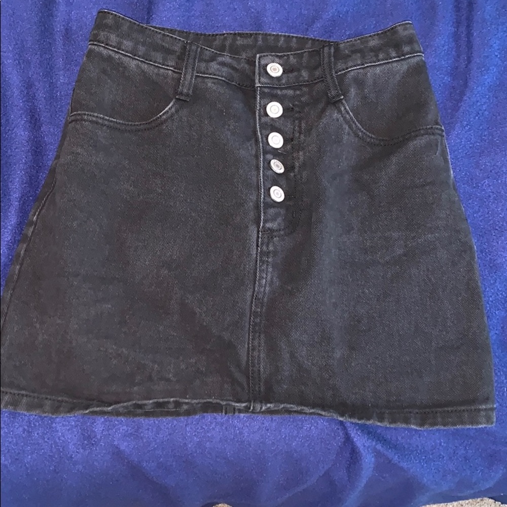 Black Jean button up skirt